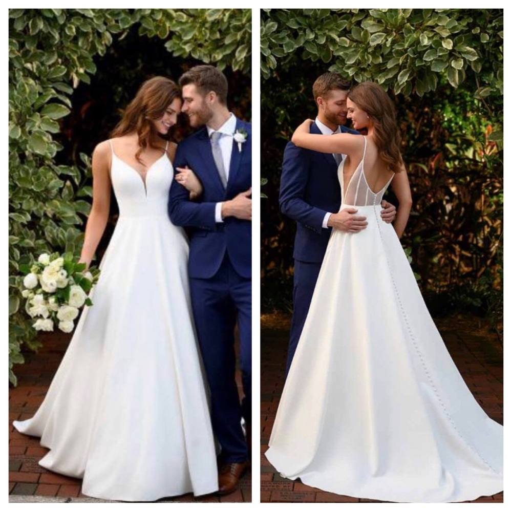 Dove Satin A-Line Wedding dress